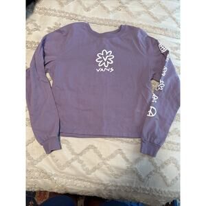 Vans Women's TRINKETZ Long Sleeve Crop T-Shirt Purple Size Medium